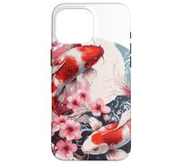 Two Japanese Koi Fish with Cherry Blossoms Case for iPhone 16 Pro Max