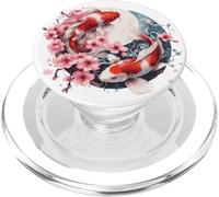 Two Japanese Koi Fish with Cherry Blossoms PopSockets PopGrip for MagSafe