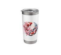 Two Japanese Koi Fish with Cherry Blossoms Stainless Steel Insulated Tumbler
