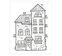 Two Jays Stamps - Tall House