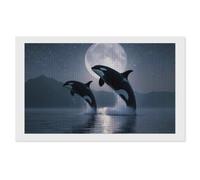 Two Killer Whales Moon Round Diamond Art Painting Kits