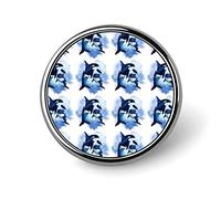 Two killer Whales Watercolor Round Brooch Pin, Unisex Smooth Surface Lapel Tie Pin, Lightweight Badge Jewelry Crafts Decor for Costume Accessory Men Women