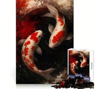 Two Koi Fish in Yin Yang Jigsaw Puzzle 1000 Piece for Teenagers Brain Stimulation Happy Idle Time Premium Cut (38x52cm)