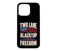 Two Lane Blacktop Freedom Flag Patriotic Road Case for iPhone 15 Pro Max