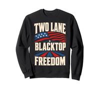 Two Lane Blacktop Freedom Flag Patriotic Road Sweatshirt