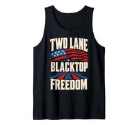 Two Lane Blacktop Freedom Flag Patriotic Road Tank Top
