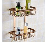 Two Layer Bathroom Rack Space Gold Brass Towel Washing Shower Basket Bar Shelf/Bathroom Accessories