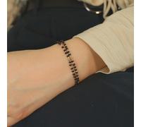 Two layer Black Beaded Plain Unisex Nazar Mangalsutra Bracelet The Colourful Aura Black 8 inches