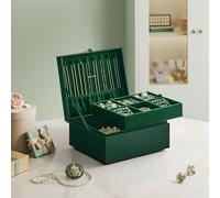 Two Layer Jewellery Box with Handle and Removable Tray SONGMICS Dark Green One Size