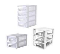 Two Layer Plastic Drawer Storage Cabinet for Office Desktop