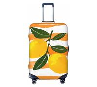 Two Lemons with Green Leaves Elastic Travel Luggage Covers Dustproof Scratch-Resistant Suitcase Protector Fit 22-24 Inch