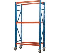 Two Level Mobile Tyre Rack - 200kg Per Level - Steel Construction - Wheeled