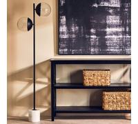 Two Light Black Floor Lamp with Marble Base | Revive