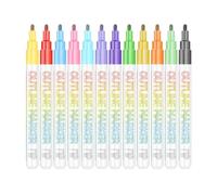 Two-line Creative Outline Pen Two-Color lace Color Marker Pen -12-Color Suit (Silver Wire)