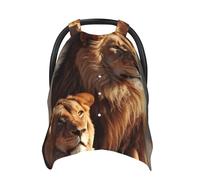 Two Lions Baby Car Seat Canopy Cover, Multi Use Breathable Nursing Breastfeeding Covers for Mom Soft Stroller Sun Shade Newborn Shower Gift