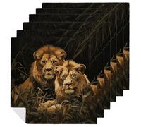Two Lions Cloth Napkins 18 X 18 Inch, 6 PCS Polyester Napkins, Soft & Absorbent Cloth Dinner Napkin for Wedding, Party, Restaurant, Elegant Table Decor