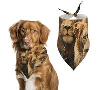 Two Lions Printed Pet Scarf Polyester Triangle Scarf - One Size (27.6in X 11.8in)