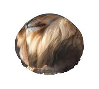 Two Lions Shower Cap for Women Men Large Reusable Shower Bonnet Double-Layer Waterproof Bath Caps Elastic Band Hair Hat for All Hairstyles, Travel-Friendly Color649