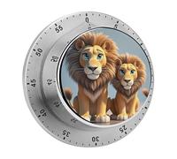 Two Lions Timer Stainless Digital Visual Timer Exquisite Mechanical Countdown Time Management Tools with Silent Operation Timer for Kitchen Office Classroom