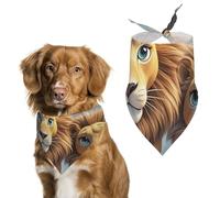 Two LionsPet Scarf Dog Bandana for Small Medium Large Exquisite Unique Cat Dogs Kerchief Premium Fabric Cute Triangle Cat Dogs Bibs Scarf