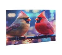 Two Little Birds Are Looking At Each Other Wooden Puzzle 500 Piece Jigsaw Puzzle for Adults Challenging Puzzle for Game Size 15"x20.4"