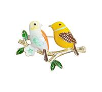 Two Little Birds, Magpie Brooch, Enamel Animal Brooch, Ladies Casual Party