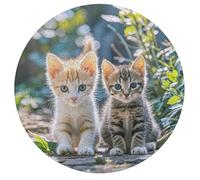 Two Little Cats Jigsaw Puzzle Challenging Round Animals Puzzle Wooden Jigsaw Puzzles for Adults Families 195 PCS