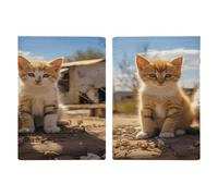 Two Little Cats Passport Holder Ultra Slim PU Leather Travel Document Organizer Compact Premium International US Passport Protector Cover for Women Men