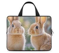 Two Little Cute Rabbits Laptop Bag Durable Laptop Sleeve Water-Resistant Notebook Bag for Computer Or Tablet