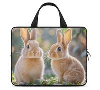 Two Little Cute Rabbits Laptop Bag Durable Laptop Sleeve Water-Resistant Notebook Bag for Computer Or Tablet