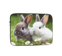 Two Little Cute Rabbits Laptop Case 13 inch, Shockproof Protective Laptop Sleeve Travel Computer Bag Water Resistant Computer Carrying Cover Notebook Case Briefcase Gifts for Men Women
