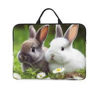 Two Little Cute Rabbits Laptop Case 14 Inch Laptop Sleeve Computer Carrying Bag Shockproof Protective Notebook Case Portable Laptop Bag Waterproof Briefcase Bag for Men Women