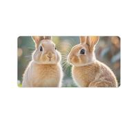 Two Little Cute Rabbits Mouse Pad Non-Slip Rubber Base Desk Protector Mat Waterproof Desk Pad Extended Large Gaming Keyboard Mat for Office Work Home Desktop Accessory