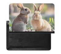 Two Little Cute Rabbits Passport Holder ID Card Protector Case Holder Travel Pack Unisex-adult Waterproof Passport