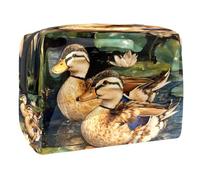 Two Little Indian Runner Ducks Cosmetic Bag for Women, Travel Toiletries Bags Large PVC Makeup Handy Pouch Organiser with Zipper