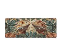Two Lizards Are Looking At Each Otherfloral Print Mousepad Laptop Keyboard Mat Large Mouse Pad With Stitched Edges Long Non-Slip Rubber Base Spring Desk Pad For Office Home Desk Decor, 31.5" X 11.8"