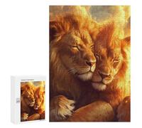 Two Llions In Love Sunset Wooden Jigsaw Puzzles for Adults Funny Intelligent Games Home Decor Artwork for Home Office