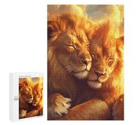 Two Llions In Love Sunset Wooden Jigsaw Puzzles for Adults Funny Intelligent Games Home Decor Artwork for Home Office
