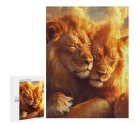 Two Llions In Love Sunset Wooden Jigsaw Puzzles for Adults Funny Intelligent Games Home Decor Artwork for Home Office