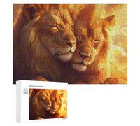 Two Llions In Love Sunset Wooden Jigsaw Puzzles for Adults Intelligent Games Home Decor Artwork for Home Office 300 PCS