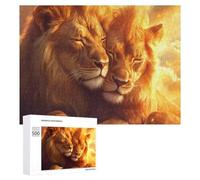 Two Llions In Love Sunset Wooden Jigsaw Puzzles for Adults Intelligent Games Home Decor Artwork for Home Office 500 PCS