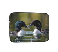 Two Loon Birds Pattern Laptop Sleeve 17 Inch Shockproof Protective Notebook Case Travel Laptop Bag for Men Women