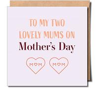 Two Lovely Mums on Mother's Day - Gay mother's day card - lesbian mother's day card - lgbtq card Approx 150mm x 150mm Premium Card 300gsm