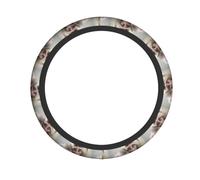Two Macaques Hugging Printed Steering Wheel Cover Elastic Stretch Car Wheel Wrap Breathable Non-Slip Steering Wheel Protector for Car Truck SUV