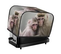 Two Macaques Hugging Toaster Cover 2 Slice, Waterproof Bread Machine Covers with Pockets Universal Size Kitchen Small Appliance Cover with Handle, Dust and Fingerprint Protection