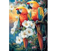Two Macaw Parrots on A Tropical Beach 500 Piece Premium Jigsaw Puzzle Science Fiction Magical Dream Adult Jigsaws Educational Game Hobby Home Decor Winter Gift Durable Wooden Cardboard 5