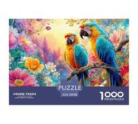 Two Macaws Perch on Branch with Blooms 1000 Piece Jigsaw Puzzle Parrot Great Present for Kids & Adults 52x38cm/1000pcs