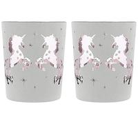 Two magical tea light holders "unicorn" made of glass.