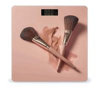 Two Makeup Brushes Scale for Body Weight Highly Accurate Anti-Slip Digital Scale LCD Display Bathroom Scales Sturdy Tempered Glass Smart Scales Rounded Corners Design