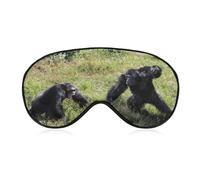 Two Male Chimps Chimpanzee Fighting Sleep Mask with Adjustable Strap, Comfortable Soft Eye Mask Sleeping Aid, Light-Blocking Eye Masks